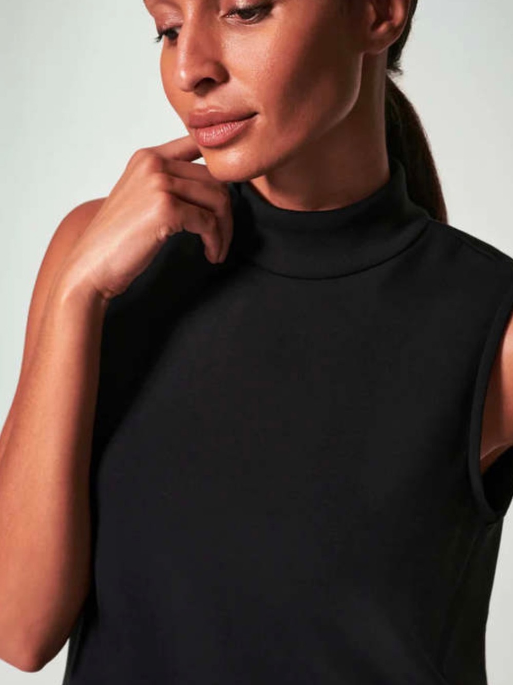 SPANX Black Air Essentials Mock Neck Sleeveless Dress - Picture 4 of 15